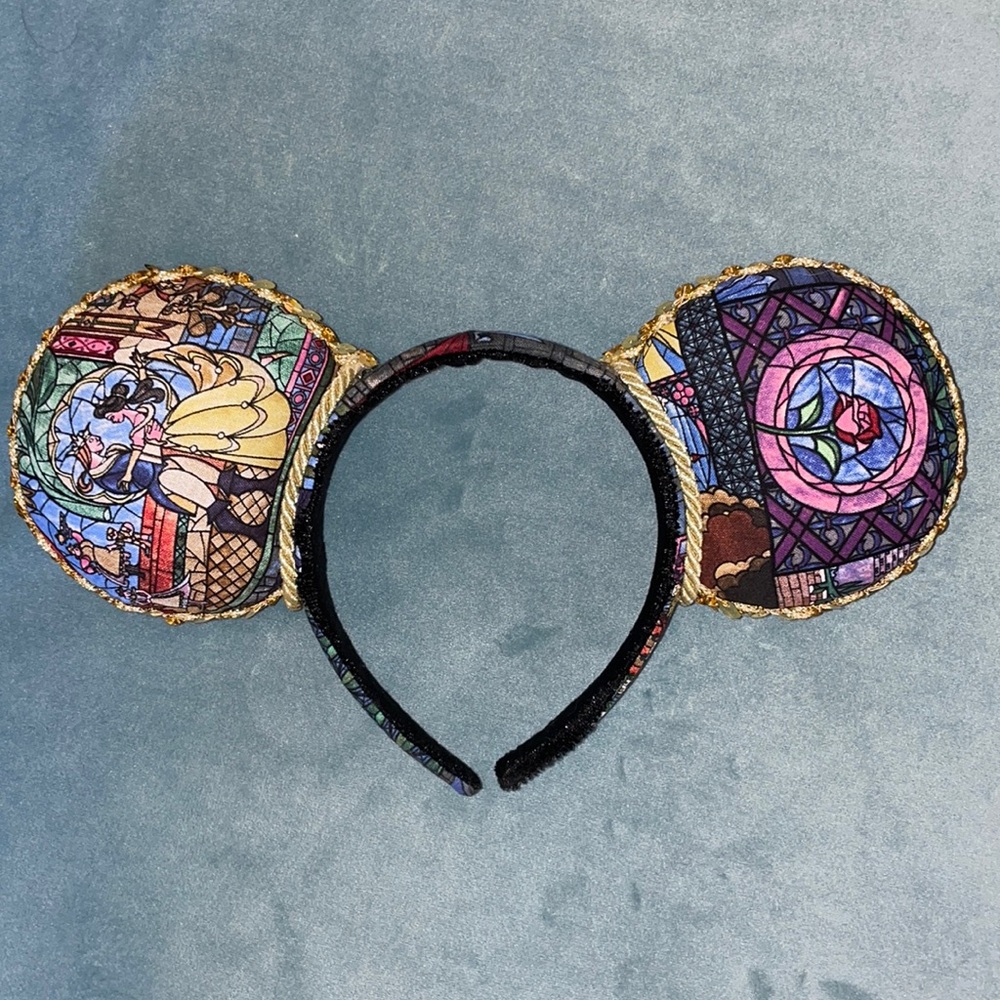 Handmade Beauty and the Beast Mickey headband